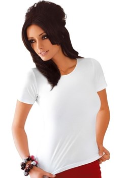 Koszulka damska z krótkim rękawem Carla Babell biała ze sklepu piubiu_pl w kategorii Bluzki damskie - zdjęcie 118476642