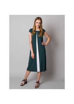 Długa zielona sukienka z kontrastem ze sklepu Willsoor w kategorii Sukienki - zdjęcie 118564004