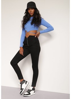 Czarne Spodnie Push-Up Halilla ze sklepu Renee odzież w kategorii Spodnie damskie - zdjęcie 118572144