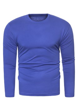 Bluza męska longsleeve N01L - indigo ze sklepu Risardi w kategorii T-shirty męskie - zdjęcie 118604651
