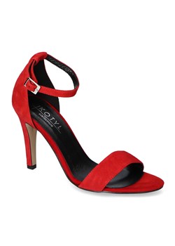 Sandały Kotyl Czerwone zamsz Kotyl 5943 Czerwone zamsz ze sklepu Arturo-obuwie w kategorii Sandały damskie - zdjęcie 118611381