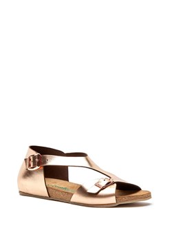 Skórzane sandały w kolorze różowego złota ze sklepu Limango Polska w kategorii Sandały damskie - zdjęcie 118728574