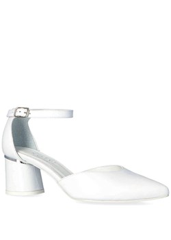 Czółenka Kotyl ze skóry białe eleganckie  ze sklepu Tymoteo.pl - sklep obuwniczy w kategorii Czółenka - zdjęcie 119015110