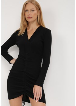 Czarna Sukienka Dzianinowa Myrala ze sklepu Born2be Odzież w kategorii Sukienki - zdjęcie 119422004