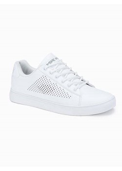 Klasyczne męskie buty sportowe - białe T383 ze sklepu ombre w kategorii Trampki męskie - zdjęcie 119423673