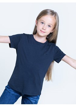Koszulka dziewczęca z nadrukiem 3D granatowa Dorbinena 403 ze sklepu Big Star w kategorii Bluzki dziewczęce - zdjęcie 119489871
