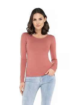 Koszulka damska z długim rękawem Manati Babell różowa ze sklepu piubiu_pl w kategorii Bluzki damskie - zdjęcie 120214981
