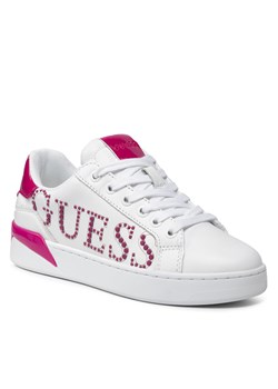 Buty sportowe damskie Guess sneakersy białe w nadruki płaskie 