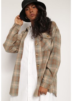 Ciemnobeżowa Koszula Auxissa ze sklepu Renee odzież w kategorii Koszule damskie - zdjęcie 120323092