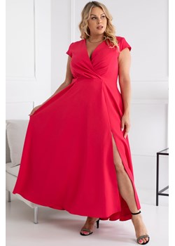 Sukienka ekskluzywna długa z rozporkiem long LUIZA malinowa ze sklepu karko.pl w kategorii Sukienki - zdjęcie 120400462