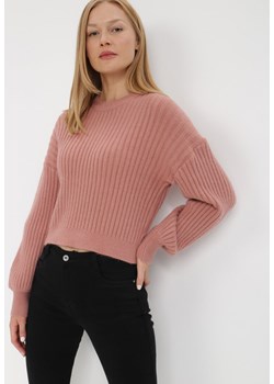 Ciemnoróżowy Sweter Sofatea ze sklepu Born2be Odzież w kategorii Swetry damskie - zdjęcie 120436602