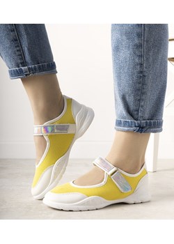 Żółto białe obuwie sportowe z holograficzną wstawką Melania ze sklepu gemre w kategorii Buty sportowe damskie - zdjęcie 120647892