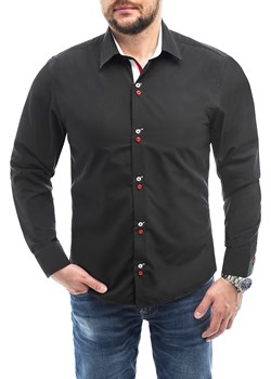 Koszula męska długi rękaw rl27 - czarna ze sklepu Risardi w kategorii Koszule męskie - zdjęcie 120694541