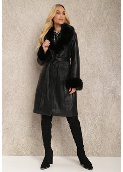 Czarny Płaszcz Diomesilea ze sklepu Renee odzież w kategorii Płaszcze damskie - zdjęcie 120749742