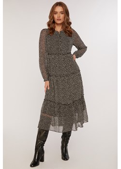 Wzorzysta sukienka z subtelną falbanką ze sklepu MONNARI w kategorii Sukienki - zdjęcie 120988563