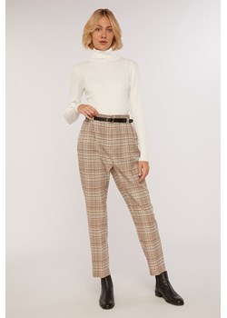 Spodnie w kratkę z paskiem ze sklepu MONNARI w kategorii Spodnie damskie - zdjęcie 121159492