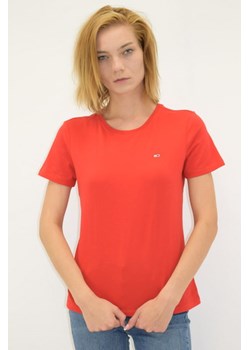 t-shirt damski tommy jeans czerwony ze sklepu Royal Shop w kategorii Bluzki damskie - zdjęcie 121181524