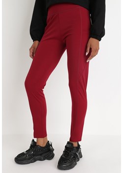 Bordowe Spodnie Skinny Althelaia ze sklepu Born2be Odzież w kategorii Spodnie damskie - zdjęcie 121228003