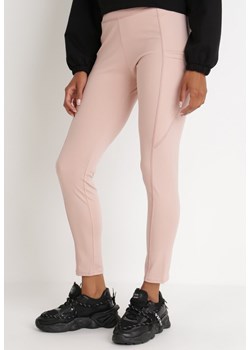 Jasnoróżowe Spodnie Skinny Althelaia ze sklepu Born2be Odzież w kategorii Spodnie damskie - zdjęcie 121228031
