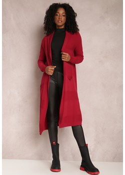 Bordowy Kardigan Plephione ze sklepu Renee odzież w kategorii Swetry damskie - zdjęcie 121233991