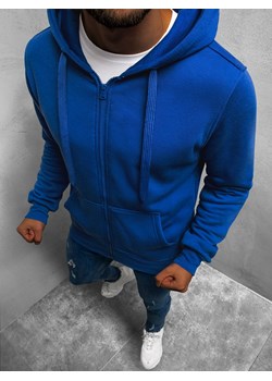 Bluza męska bawełniana jesienna niebieska młodzieżowa 