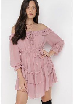 Różowa Sukienka Camsuy ze sklepu Born2be Odzież w kategorii Sukienki - zdjęcie 121320680