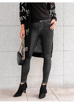 Spodnie damskie jeansowe 092PLR - czarne ze sklepu Edoti w kategorii Jeansy damskie - zdjęcie 121922010