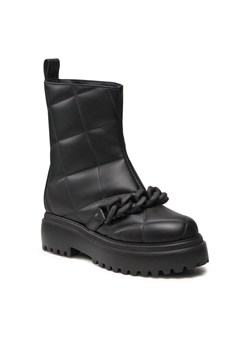 Botki LE SILLA - Stivaletto Ranger Fod. Montone 6411T020M1MMFAK001 Fake Nero ze sklepu eobuwie.pl w kategorii Workery damskie - zdjęcie 122153570