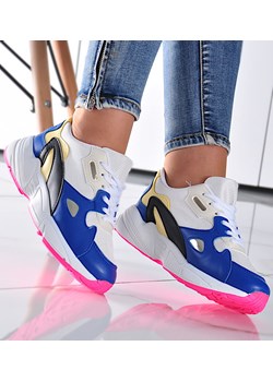 Pantofelek24 buty sportowe damskie sneakersy wielokolorowe sznurowane płaskie 