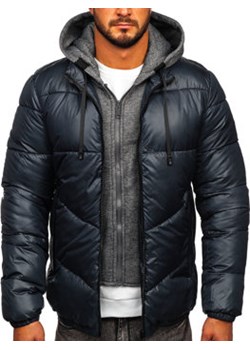 Grafitowa pikowana kurtka męska zimowa Denley B2906 ze sklepu Denley w kategorii Kurtki męskie - zdjęcie 122315261