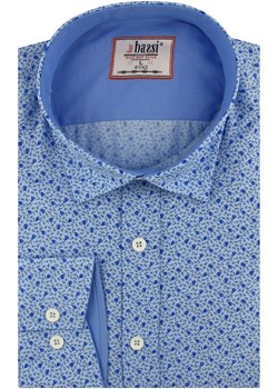 Koszula męska Bassi niebieska w abstrakcyjne wzory 