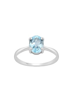 Srebrny pierścionek z błękitnym topazem ze sklepu monarti.pl w kategorii Pierścionki - zdjęcie 122326771