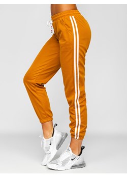 Camelowe spodnie dresowe damskie Denley YW01020D ze sklepu denley damskie w kategorii Spodnie damskie - zdjęcie 122339350