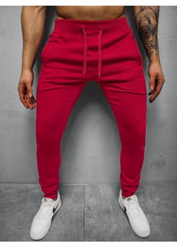 Spodnie dresowe męskie ciemno-czerwone OZONEE JS/XW01/59 ze sklepu ozonee.pl w kategorii Spodnie męskie - zdjęcie 122479950