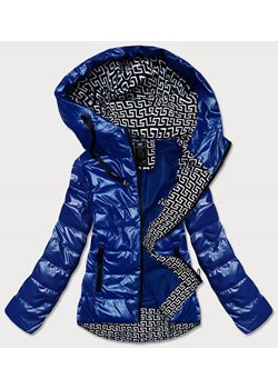 Metaliczna kurtka z kolorową podszewką niebieska (w708) ze sklepu goodlookin.pl w kategorii Kurtki damskie - zdjęcie 122563443