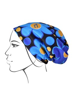 FC ciepła czapka z podszewką DAISY FLOWERS niebieska ze sklepu Moja Dedra - domodi w kategorii Czapki damskie - zdjęcie 122579702