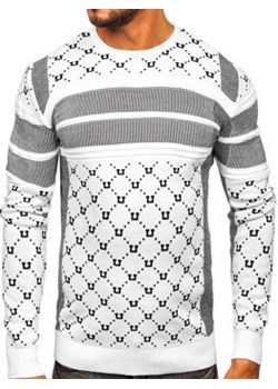 Biały sweter męski Denley 1059 ze sklepu Denley w kategorii Swetry męskie - zdjęcie 122996724