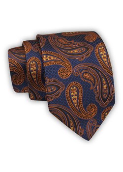 Krawat Alties (7 cm) - Niebiesko Złoty, Wzór: Duże Paisley KRALTS0549 ze sklepu JegoSzafa.pl w kategorii Krawaty - zdjęcie 123136712