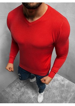 Sweter męski ciemno-czerwony OZONEE TMK/YY03/6 ze sklepu ozonee.pl w kategorii Swetry męskie - zdjęcie 123140982