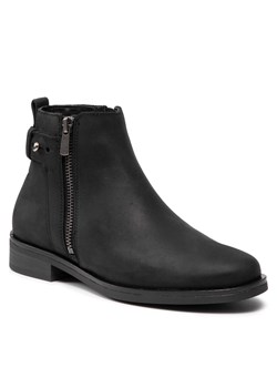 Botki CLARKS - Memi Lo 261615144 Black Leather ze sklepu eobuwie.pl w kategorii Botki - zdjęcie 123352994