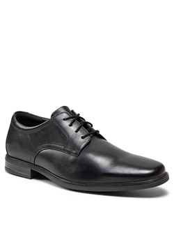 Półbuty CLARKS - Howard Walk 261612857 Black Leather ze sklepu eobuwie.pl w kategorii Buty eleganckie męskie - zdjęcie 123464424