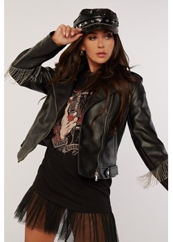 Czarna kurtka damska w rockowym stylu ze sklepu MONNARI w kategorii Kurtki damskie - zdjęcie 123518563