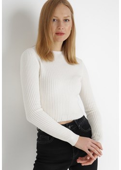 Jasnobeżowy Sweter Uemaphine ze sklepu Born2be Odzież w kategorii Swetry damskie - zdjęcie 123610284