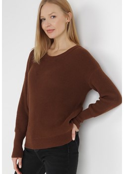 Brązowy Sweter Ionoene ze sklepu Born2be Odzież w kategorii Swetry damskie - zdjęcie 123611883