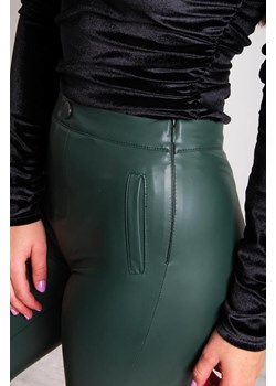 Spodnie damskie Olika zielone skórzane 