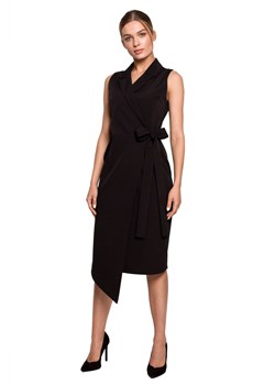 S275 Sukienka żakietowa z asymetrycznym dołem - czarna ze sklepu Świat Bielizny w kategorii Sukienki - zdjęcie 123987051