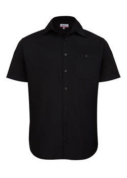 Bodara  czarna koszula męska Regular z krótkim rękawem ze sklepu ATELIER-ONLINE w kategorii Koszule męskie - zdjęcie 124181752