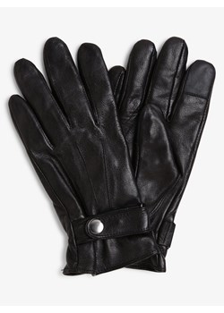 eem Skórzane rękawiczki Mężczyźni skóra czarny jednolity ze sklepu vangraaf w kategorii Rękawiczki męskie - zdjęcie 124198962