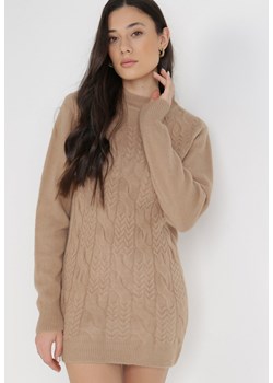 Ciemnobeżowy Sweter Ionephone ze sklepu Born2be Odzież w kategorii Swetry damskie - zdjęcie 124332642