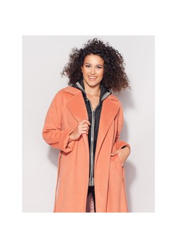 Brzoskwiniowy płaszcz damski ze sklepu Willsoor w kategorii Płaszcze damskie - zdjęcie 124350954